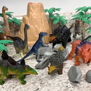 Dinosaur animal planet Playset with Volcano rocks and Trees